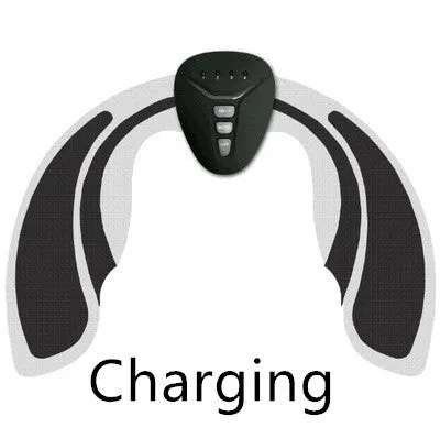 Hip vibration massager with adjustable intensity, lightweight 0.38kg, available in white colour with patch