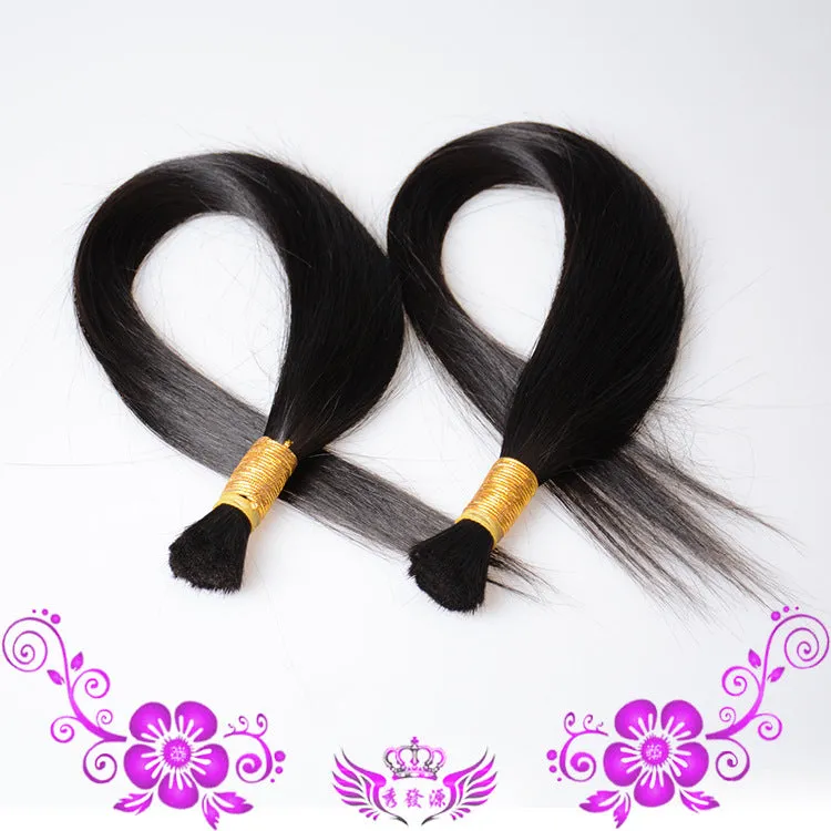 Real human hair hair piece in natural colour on a soft silk base, 12-30 inch length available for volume and length enhancement.