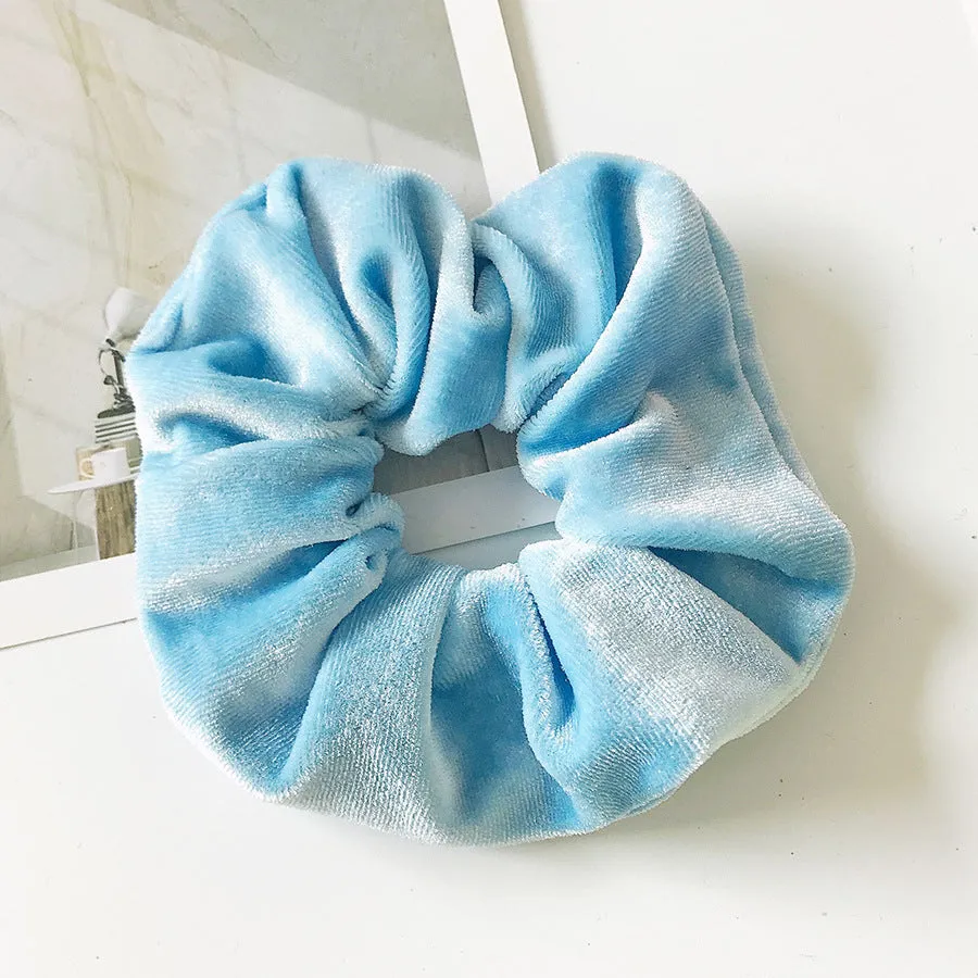 Flannel cloth hair tie for women – soft ponytail hair rope in multiple colour options including army green, black, camel, and wine red
