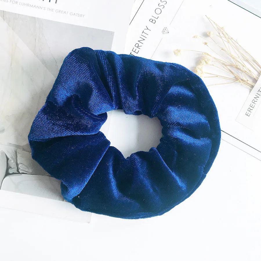 Flannel cloth hair tie for women – soft ponytail hair rope in multiple colour options including army green, black, camel, and wine red