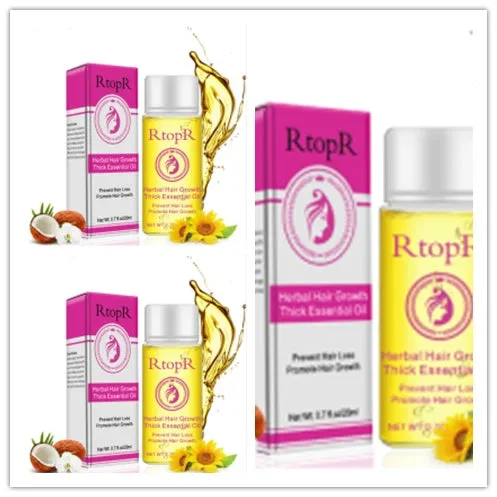 Hair growth essential oil liquid treatment 20ml bottle rose colour preventing hair loss