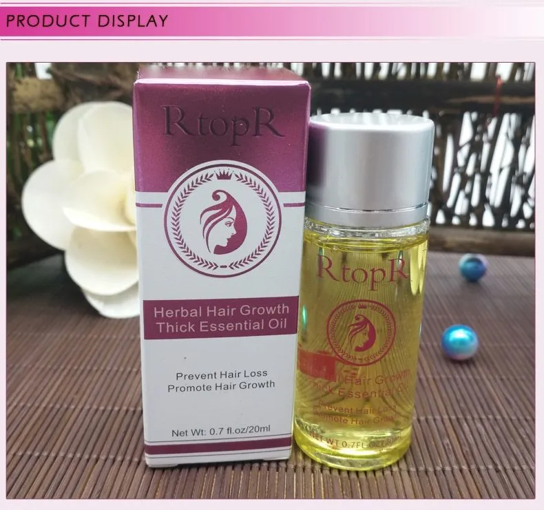 Hair growth essential oil liquid treatment 20ml bottle rose colour preventing hair loss