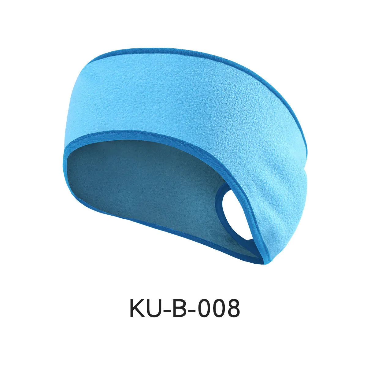Fleece lined sports headband with ponytail opening, contour fit, one size, available in black