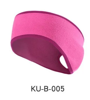 Fleece lined sports headband with ponytail opening, contour fit, one size, available in black