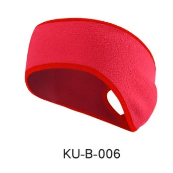 Fleece lined sports headband with ponytail opening, contour fit, one size, available in black