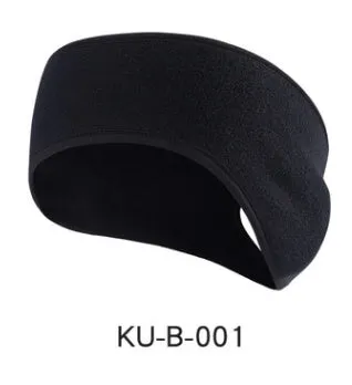 Fleece lined sports headband with ponytail opening, contour fit, one size, available in black