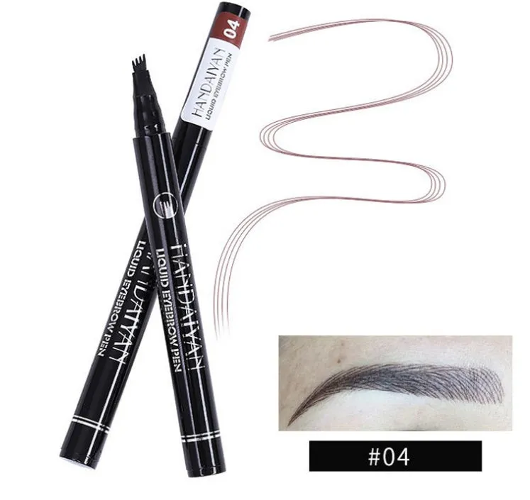 Microblading eyebrow pencil with waterproof fork tip in five colour options for natural brows