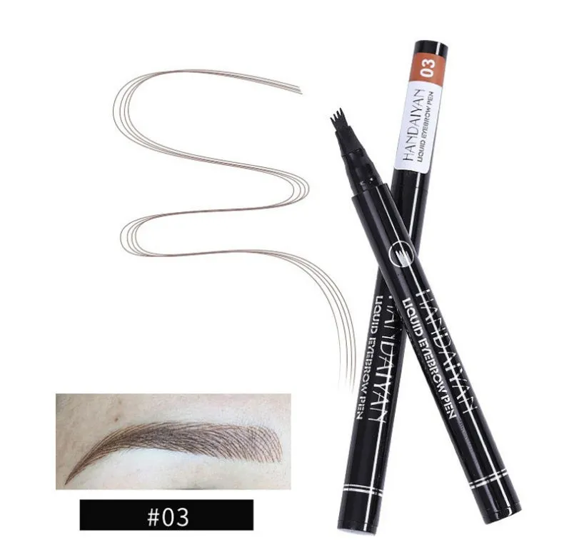 Microblading eyebrow pencil with waterproof fork tip in five colour options for natural brows