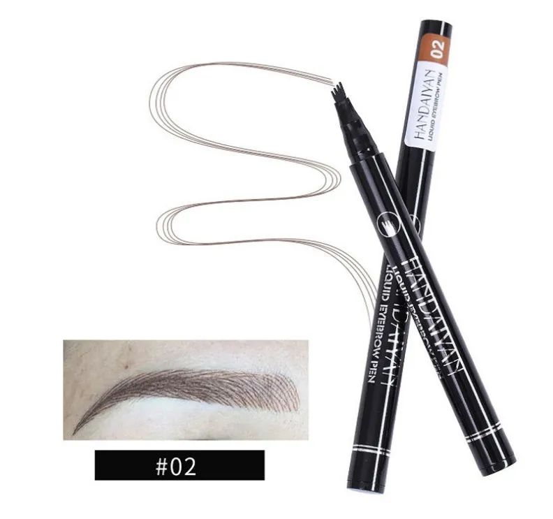 Microblading eyebrow pencil with waterproof fork tip in five colour options for natural brows