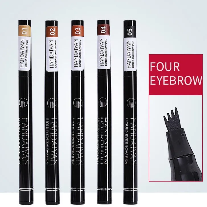 Microblading eyebrow pencil with waterproof fork tip in five colour options for natural brows