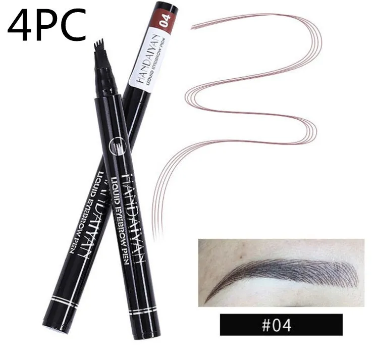 Microblading eyebrow pencil with waterproof fork tip in five colour options for natural brows