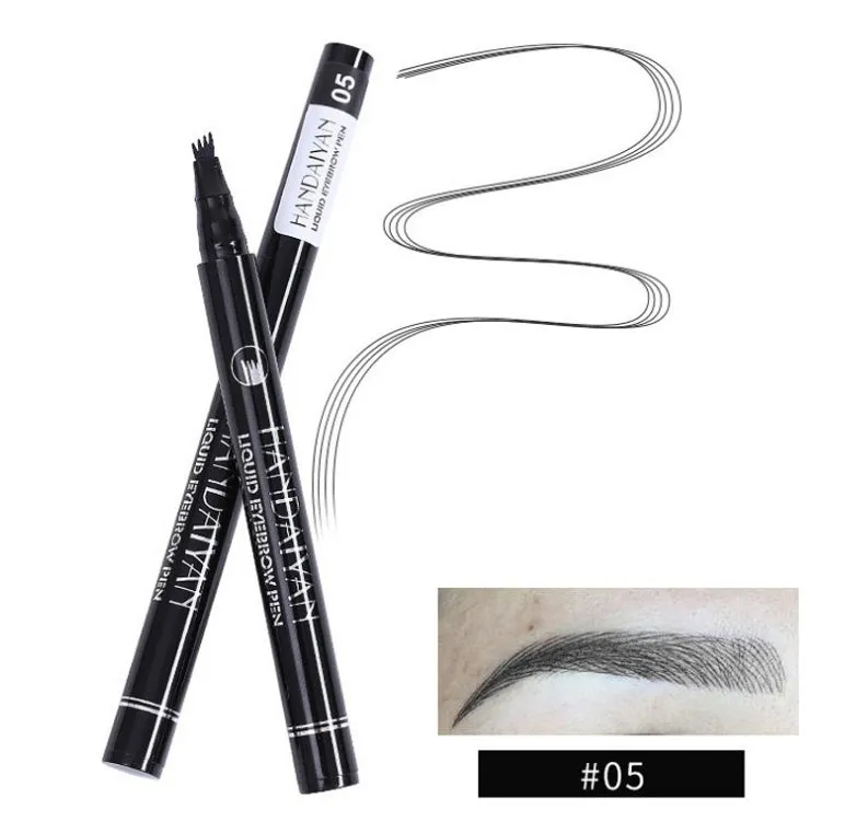 Microblading eyebrow pencil with waterproof fork tip in five colour options for natural brows