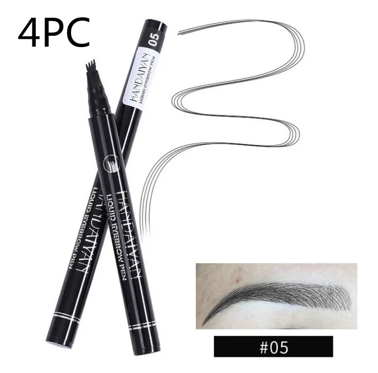 Microblading eyebrow pencil with waterproof fork tip in five colour options for natural brows
