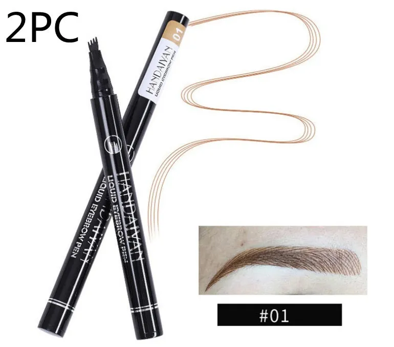 Microblading eyebrow pencil with waterproof fork tip in five colour options for natural brows