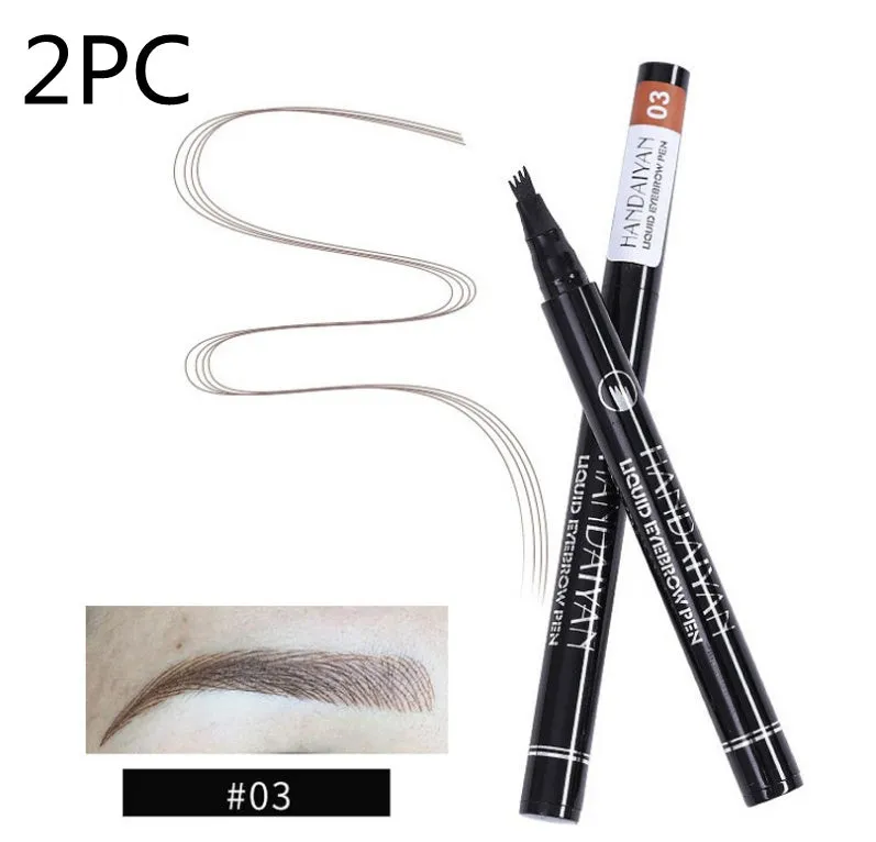 Microblading eyebrow pencil with waterproof fork tip in five colour options for natural brows