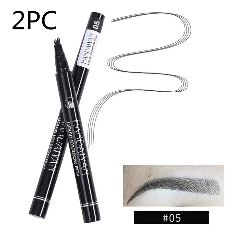 Microblading eyebrow pencil with waterproof fork tip in five colour options for natural brows