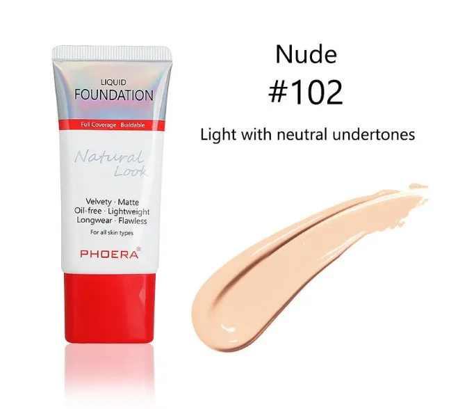 Matte silky liquid foundation tube in shade 101 Porcelain