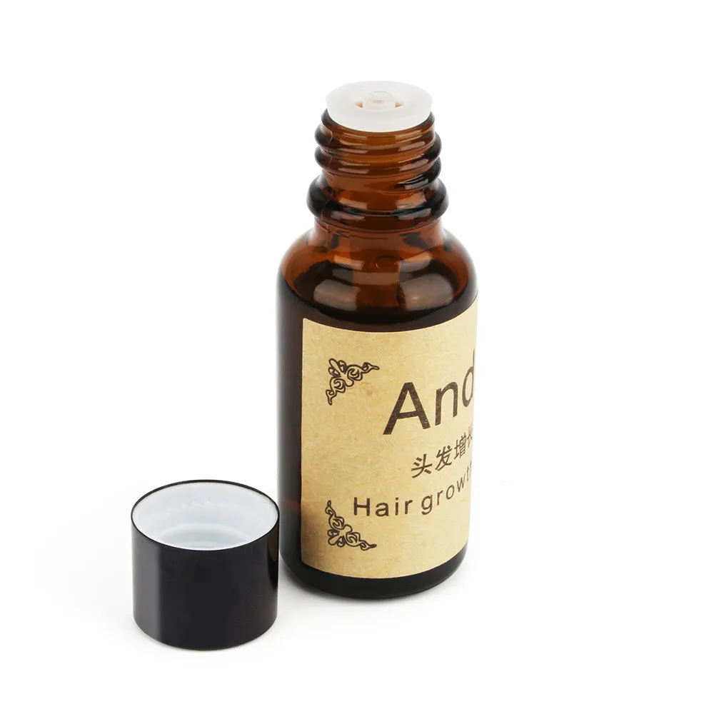 20ml bottle of hair growth liquid with ginger and ginseng natural ingredients for dense hair
