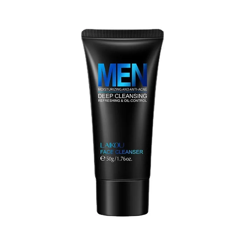 Men's foaming facial scrub cleanser 50g tube with moisturising formula