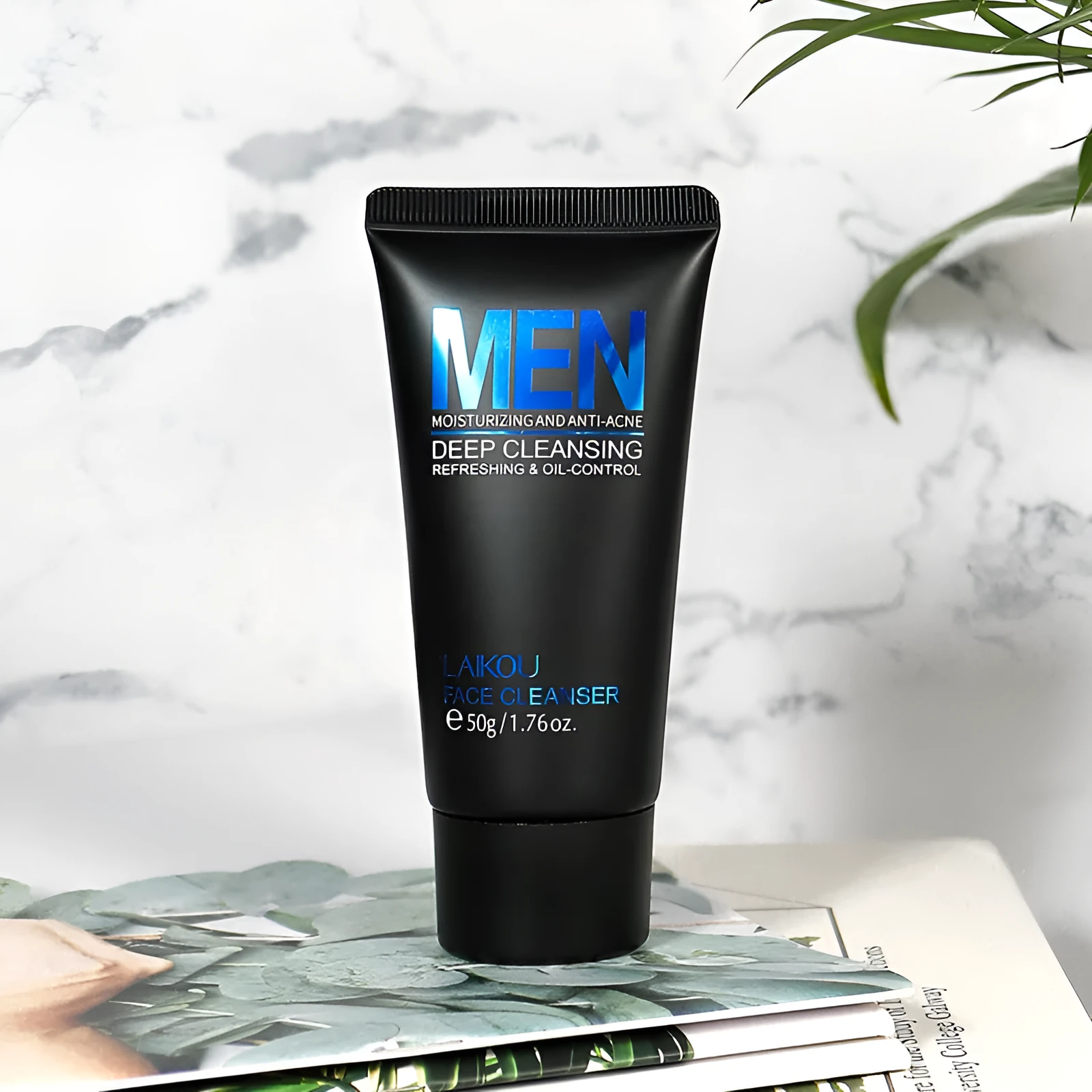 Men's foaming facial scrub cleanser 50g tube with moisturising formula
