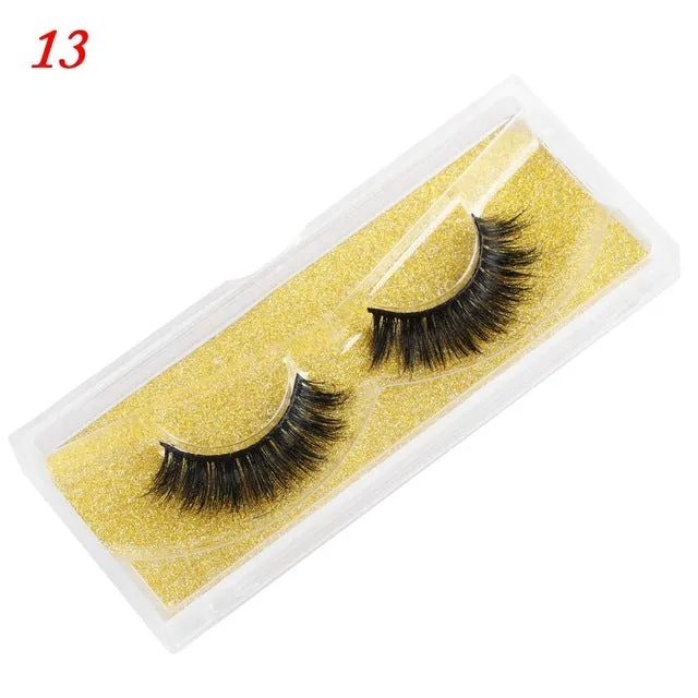 25mm wispy mink eyelashes with 5D handmade black hair and plastic cotton stalk