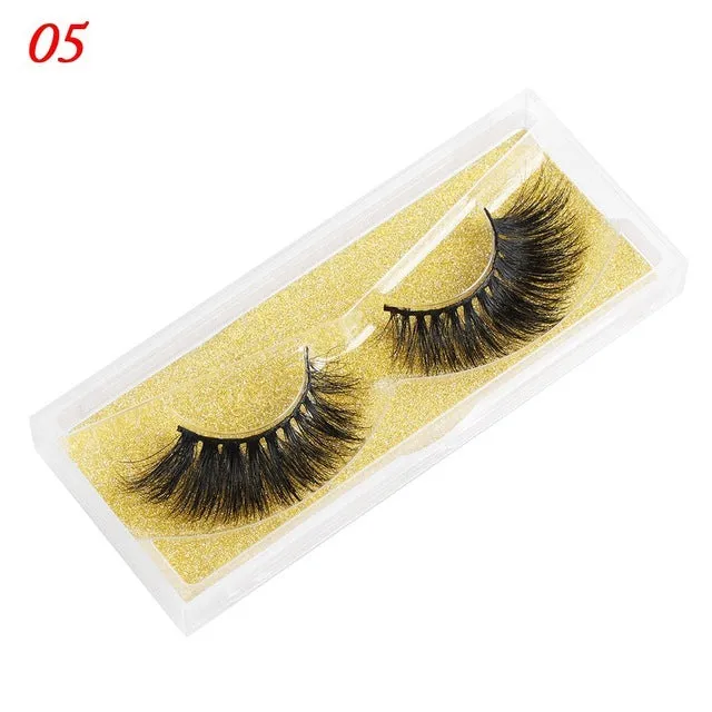 25mm wispy mink eyelashes with 5D handmade black hair and plastic cotton stalk