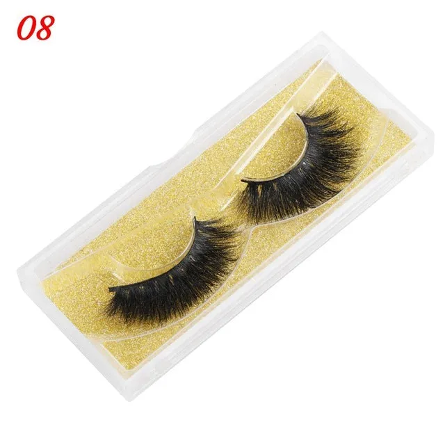 25mm wispy mink eyelashes with 5D handmade black hair and plastic cotton stalk