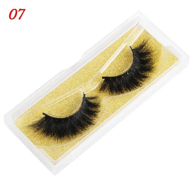 25mm wispy mink eyelashes with 5D handmade black hair and plastic cotton stalk