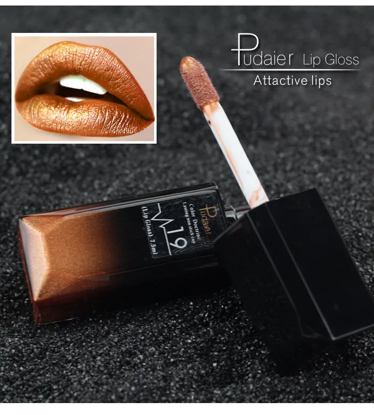 Matte long-lasting waterproof lip gloss tube with 8ml capacity and 17 colour options