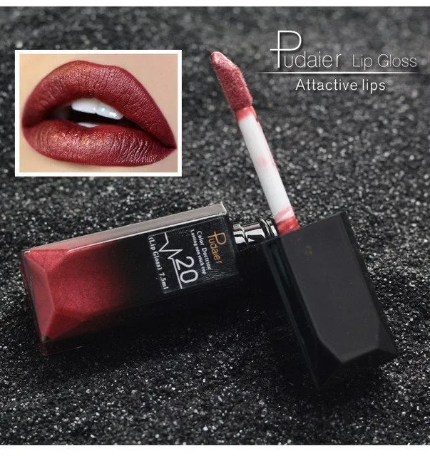 Matte long-lasting waterproof lip gloss tube with 8ml capacity and 17 colour options