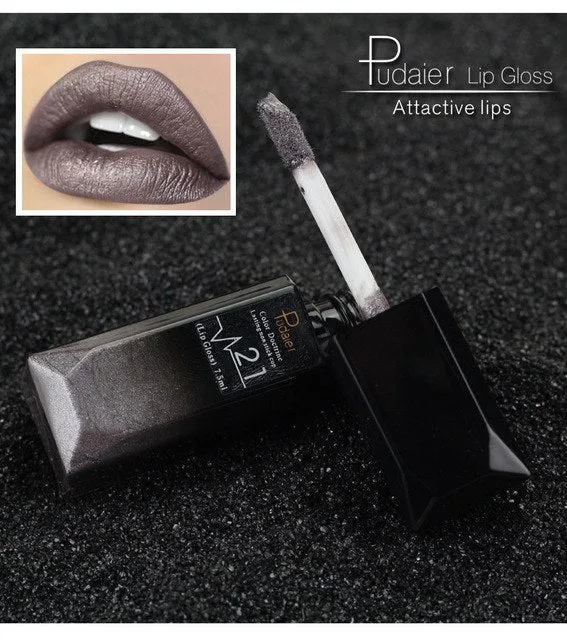 Matte long-lasting waterproof lip gloss tube with 8ml capacity and 17 colour options