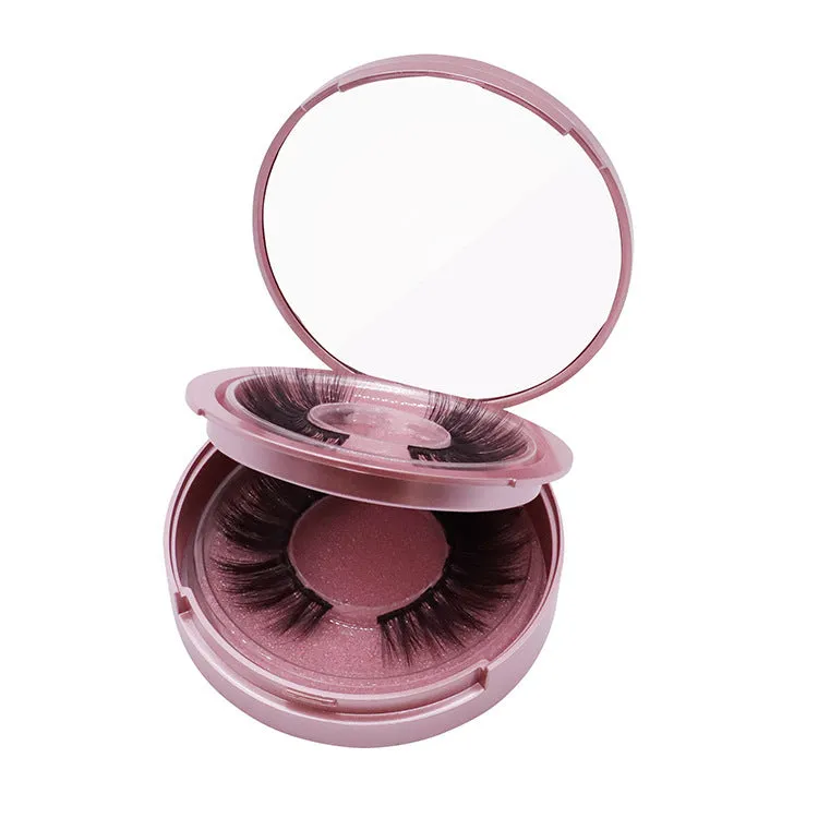 Magnetic liquid eyeliner and 5 pairs of magnetic false eyelashes set with tweezer and case, handmade faux mink, 5 magnets each