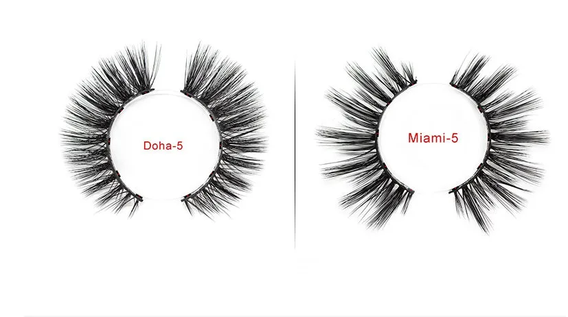 Magnetic liquid eyeliner and 5 pairs of magnetic false eyelashes set with tweezer and case, handmade faux mink, 5 magnets each