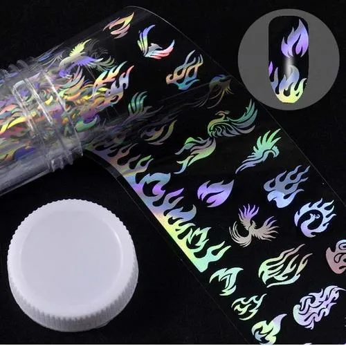 Roll of starry nail sticker paper, 1 metre long and 4 cm wide, with foil star patterns for nail art