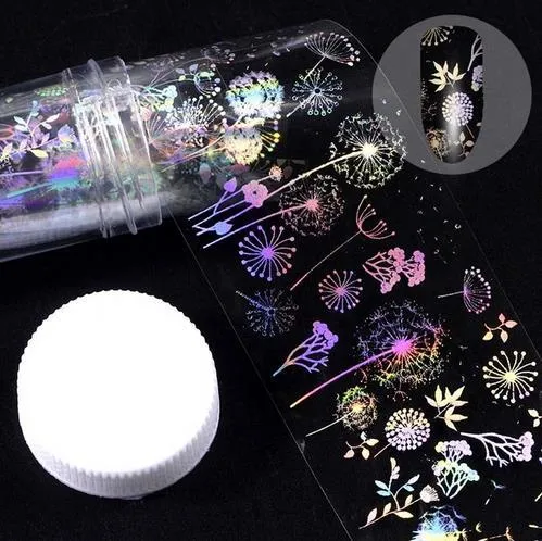 Roll of starry nail sticker paper, 1 metre long and 4 cm wide, with foil star patterns for nail art