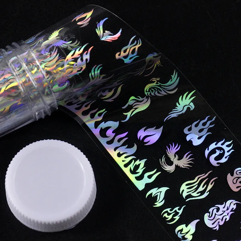 Roll of starry nail sticker paper, 1 metre long and 4 cm wide, with foil star patterns for nail art