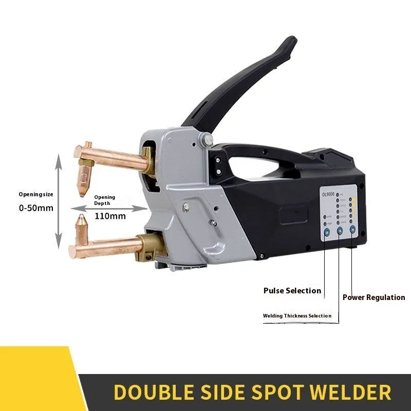 OL8000 manual double-sided spot welder butt welding machine with round and pointed welding heads.