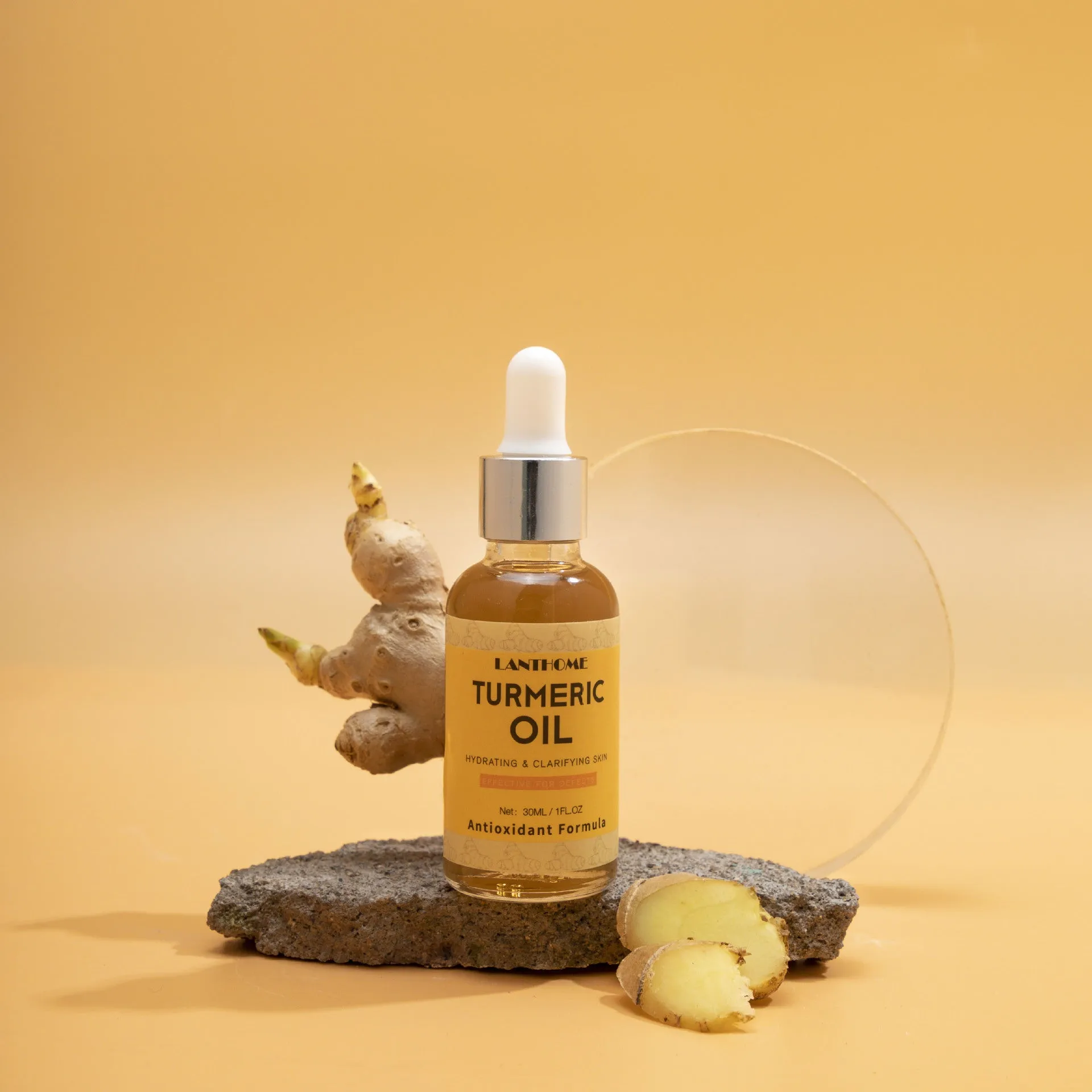 Turmeric essential oil skincare set with cream and oil for brightening and hydration