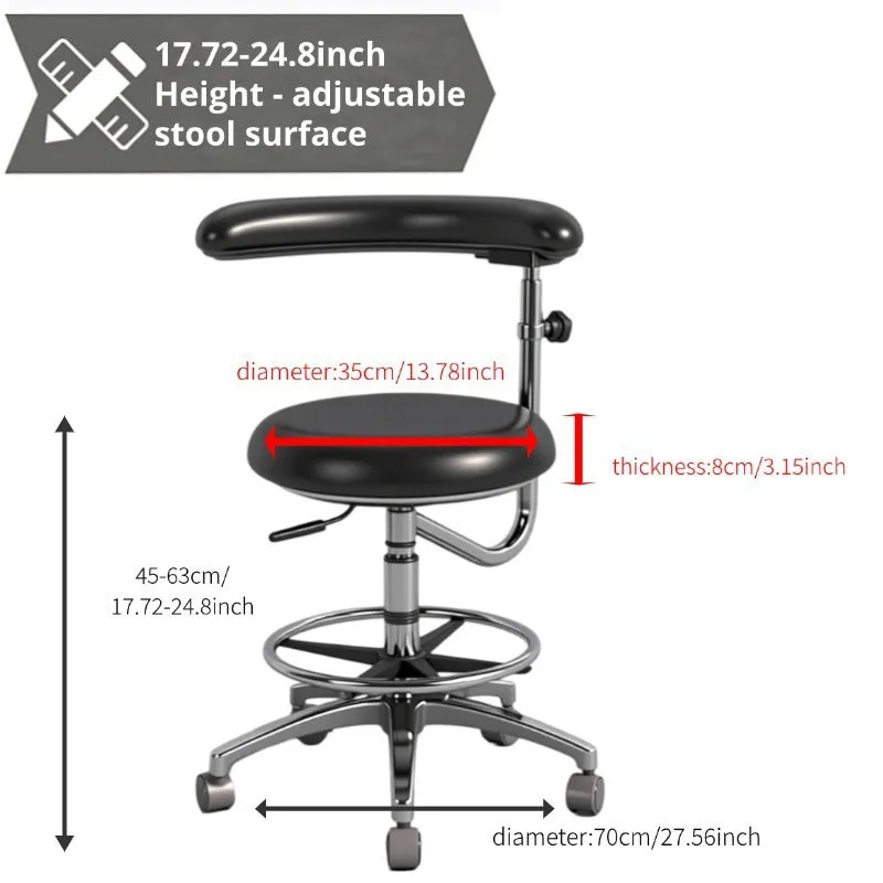 Black leather dental chair with hydraulic lift for dental hospitals and clinics