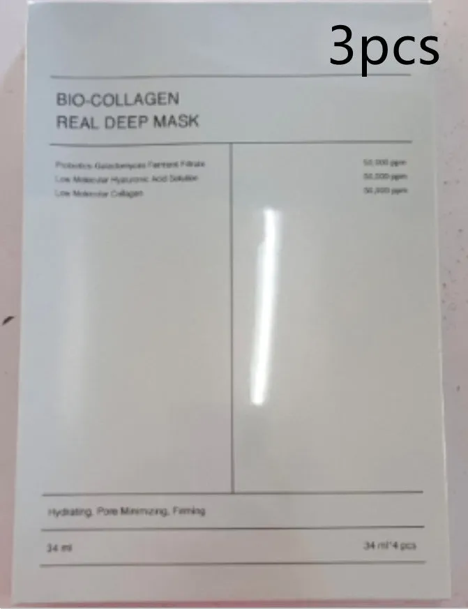 Collagen face mask box of 4 pieces, each 34g, for firming, hydrating and brightening skin