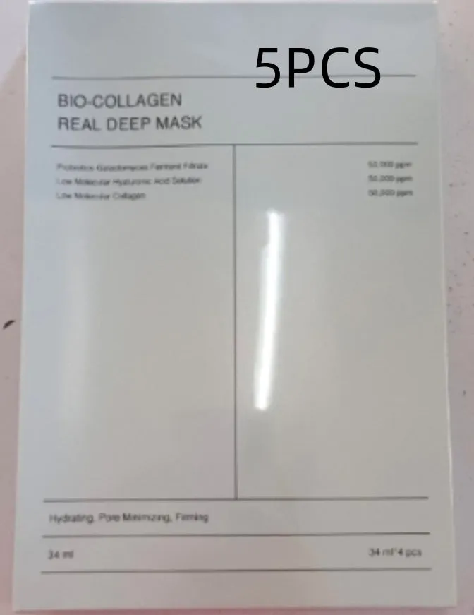 Collagen face mask box of 4 pieces, each 34g, for firming, hydrating and brightening skin