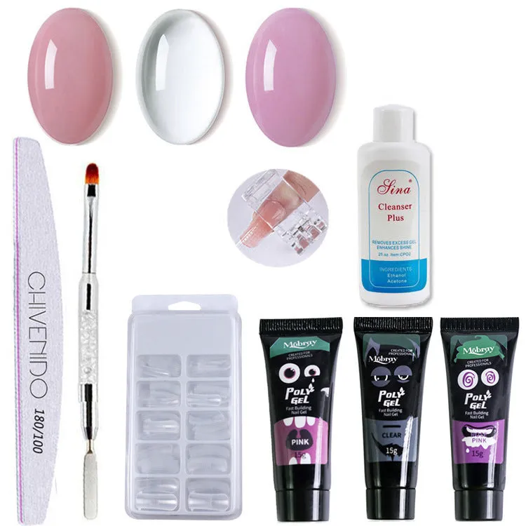 Nail art solid extension glue set 15g with four colour suits 159 245 358 467 and phototherapy gel