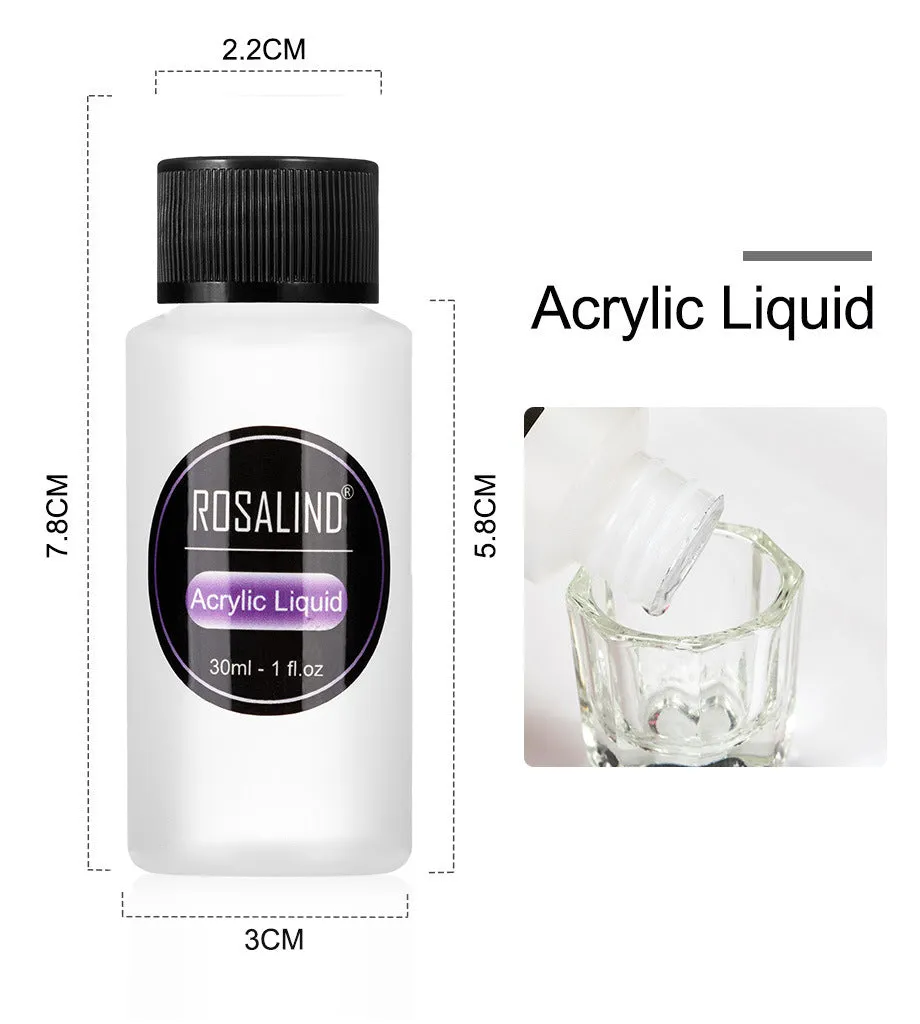 Acrylic nail system kit with glass cup, carving pen, and acrylic powders for nail extension and carving