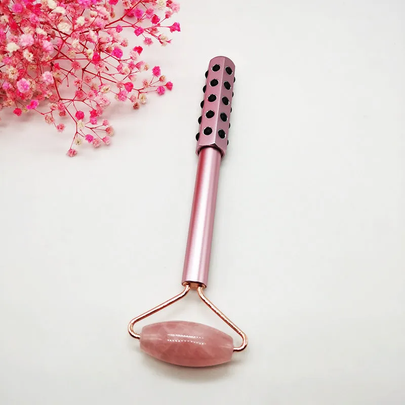 4-piece natural jade and germanium massager set including large face roller, small eye roller, and germanium-headed tools