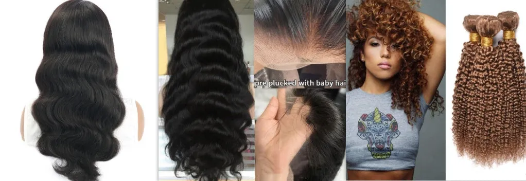 Kinky curly wave human hair wig medium length 10 to 24 inches mechanically processed