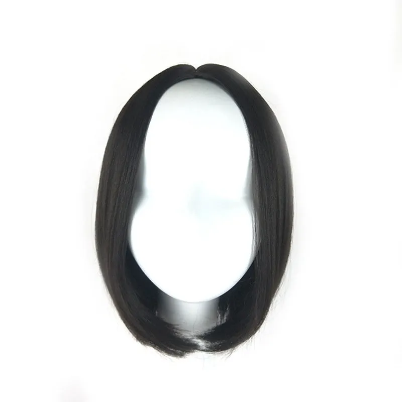 Short bob wig for women in black with starfish pendant and glass beads