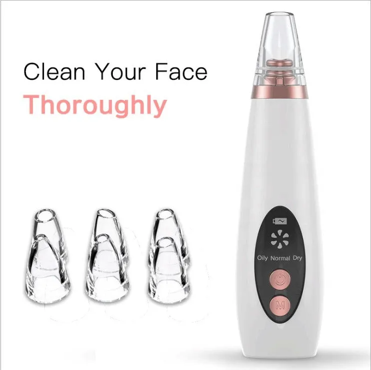 Microcrystalline blackhead remover model LY-9128 with USB charging and black suction nozzle