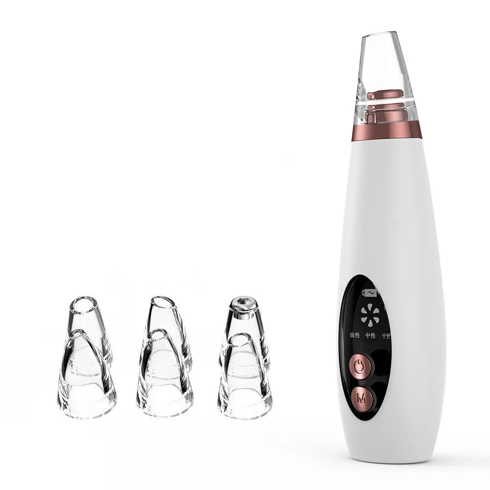 Microcrystalline blackhead remover model LY-9128 with USB charging and black suction nozzle