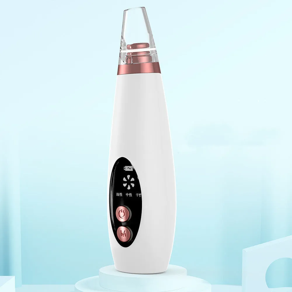 Microcrystalline blackhead remover model LY-9128 with USB charging and black suction nozzle