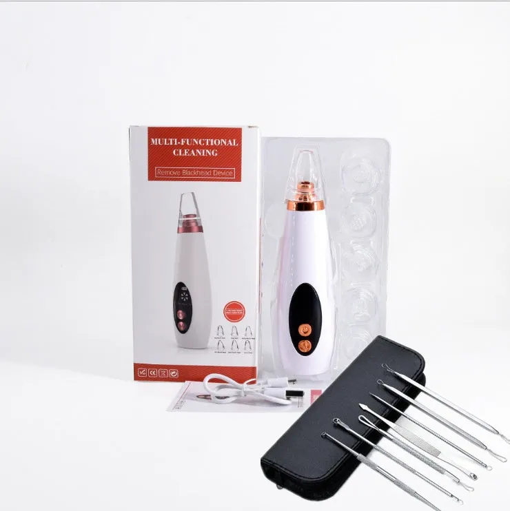 Microcrystalline blackhead remover model LY-9128 with USB charging and black suction nozzle